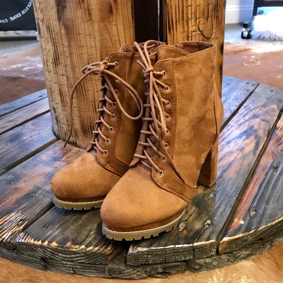 Tan Platform Combat Bootie - Picture 5 of 8